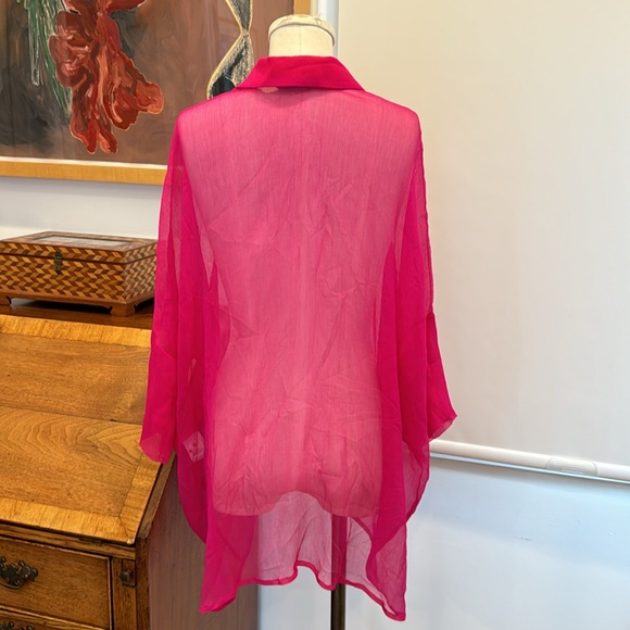 ALYSI chocolat Crepe Camicia - Fuchsia - Picture 7 of 8